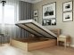 Кровать деревянная Лев Жасмин с подьемным механизмом и нишей для белья массив Бук 5