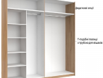 Шкаф-купе с зеркалом Миромарк Луна 2 дверный дуб крафт 250 см 13