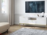 Тумба под ТВ Nova/Нова RTV154 Белый золотые ножки Perfect Home Ширина 154 см 0