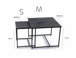 Комплект столиков Квадро S + М угольный камень 0