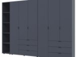 Шкаф Дорос Гелар графит с Этажеркой 6 дверной 270,7 см 2