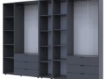 Шкаф Дорос Гелар графит с Этажеркой 6 дверной 270,7 см 3