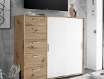 Комод Кейс 2дв 5ящ Дуб артизан / Белый Миромарк 0