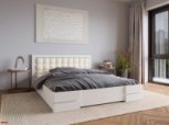 Ліжко дерев'яне з м'якою вставкою ArborDrev Регіна Сосна / Бук Білий 2