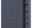 Шкаф Дорос Гелар четырёхдверный с этажеркой Графит 193 см 3