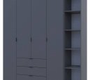 Шкаф Дорос Гелар четырёхдверный с пеналом Графит 215 см 6