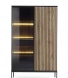 Вітрина висока Сенто / Sento WTSZ104 з підсвіткою Чорний/дуб вотан Perfect Home ширина 103 см. 8