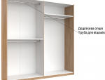 Шкаф-купе с зеркалом Миромарк Асти 2 дверный дуб крафт 250 см 12