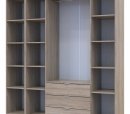 Шкаф для одежды Дорос Гелар дуб сонома 4-х дверный/Зеркало 194 см 4