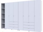 Шкаф Дорос Гелар белый с Этажеркой 7 дверной 309,4 см 2