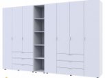 Шкаф Дорос Гелар белый с Этажеркой 7 дверной 309,4 см 4