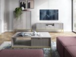 Тумба под ТВ Nova/Нова RTV154 Серый золотые ножки Perfect Home Ширина 154 см 3