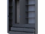 Шкаф для одежды Дорос Гелар графит 3-х дверный с пеналом 176,2 см 0