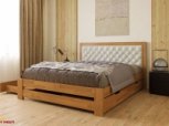 Ліжко дерев'яне з м'якою вставкою ArborDrev Симфонія Люкс Сосна / Бук 2
