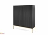 Комод Нова / Nova K104 високий Чорний/Золоті ніжки 0