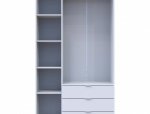Шафа для одягу Дорос Гелар білий 3 ДСП 116,2 см 2