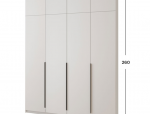 Шафа Mebelstar Оскар чотирьохдверна з антресоллю Білий сніг 200 см 0