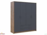 Шафа Doros Ронді 4-дверна з шухлядами 160 см Дуб Артізан / Графіт 5