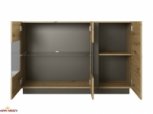 Комод з вітриною Арко / Arco 3D2W/138 Дуб Артизан/Графіт 0