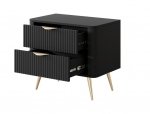 Тумба прикроватная 2S Черный/Золотые ножки Lante 3