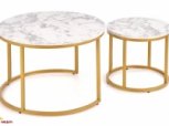 Стол журнальный Paola белый мармур/золотой 0