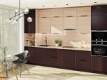 Модульная кухня Хай-тек з деревяной текстурой 14