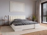 Ліжко дерев'яне з м'якою вставкою ArborDrev Рената Люкс з підйомним механізмом та нішею для білизни Сосна / Бук Білий 1
