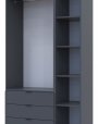 Шкаф Дорос Гелар графит с Этажеркой 2-х дверной 115,7 см 2