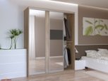 Шкаф-купе с зеркалом Дорос Сити Лайт дуб сонома 3 дверный 225 см 2