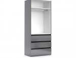 Шкаф 2дв 3шх Миромарк Тео 2 дверный графит 90 см 0
