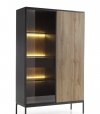 Вітрина висока Сенто / Sento WTSZ104 з підсвіткою Чорний/дуб вотан Perfect Home ширина 103 см. 6