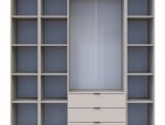 Шафа Дорос Гелар трьохдверна з двома етажерками Кашемір 193 см 0