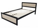 Кровать LOFT 120×200 Дуб Сонома / Чёрный мат MebliRoMax 3