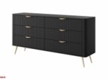 Комод 6S/163 Чорний/Золоті ніжки Lante 2