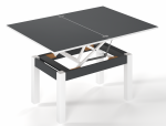 Стол-трансформер B-Fly Glass Графит/Белые ноги/Белое стекло 2