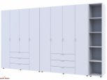 Шкаф Дорос Гелар восьмидверный с этажеркой Белый 349 см 4