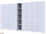 Шкаф для одежды Дорос Гелар белый 8 дверной с пеналом 370 см 0
