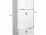 Шкаф Мебельбос 4d 2 дверный белый Riva 103 см 0