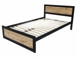 Кровать LOFT 120×200 Дуб Сонома / Чёрный мат MebliRoMax 2