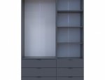 Шкаф для одежды Дорос Гелар графит 2-х дверный с пеналом 137,5 см 2