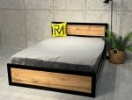 Ліжко LOFT 140х200 Дуб Сонома / Чорний мат MebliRoMax 2
