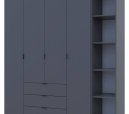 Шкаф Дорос Гелар четырёхдверный с пеналом Графит 215 см 5