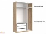 Шкаф 3дв с зеркалом Миромарк Тедди 3 дверный дуб артизан 135 см 11