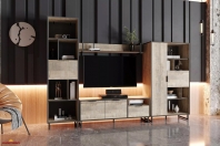 Стеллаж дуб гранж песочный F-0016 Форте