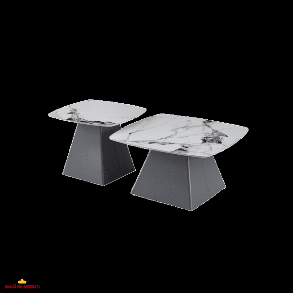 Журнальні столики (d80х42 + d60х51) Danton PP White Glossy 0