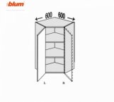 Секция верхняя правая Угол 45° 600х600/900 1дв Pro Blum Миллениум