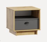 Тумба приліжкова Moreli Kuba/Куба Дуб Аппалачі/Антрацит 