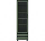 Вітрина REG1W2S Лаундж Зелений димчастий / Чорний