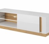 Тумба під ТВ Arco/Арко RTV138 2D Білий/Білий глянець/Дуб грандсон Perfect Home Ширина 138 см