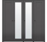 Шкаф SZF2L2D3E BRW Poland Hesen 3 дверный черный 197 см